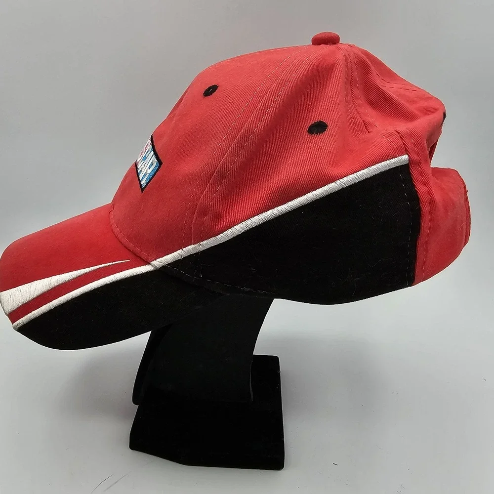 NASCAR Racing Logo Adjustable Hat Cap Red Hook & Loop Embroidered One Size OSFA